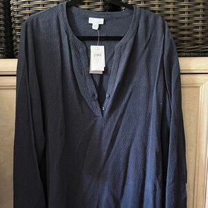 J JILL NWT L T BLUE GRAY STRETCH LS TUNIC